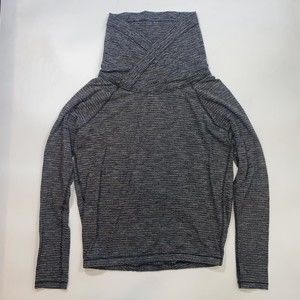 Lululemon Women's 6 Healthy Heart Cowl Neck Pullover Coco Pique Black